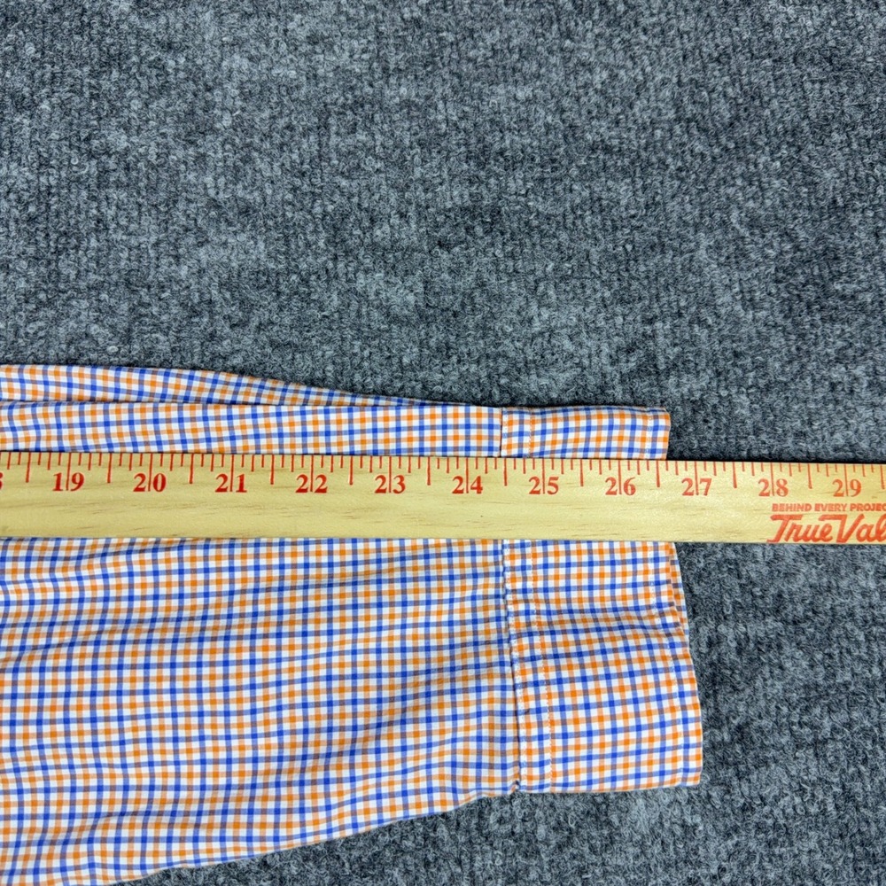 Ralph Lauren Mens XXL Gingham Button Down Shirt Orange Blue Long Sleeve Pony - Picture 8 of 11
